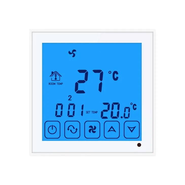 White/Blue Backlight Fan Coil Thermostat TDS23-AC